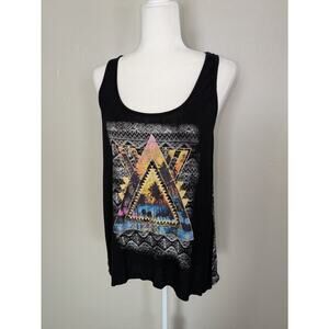 Sugar High Tank Womens Large Lightweight Aztec Graphic Southwestern Retro‎ Top